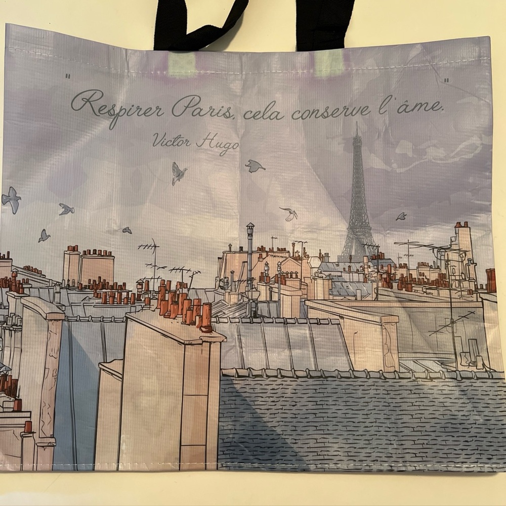 Paris Rooftops Tour Eiffel Plastic Recycled Tote Victor Hugo Respirer Paris New